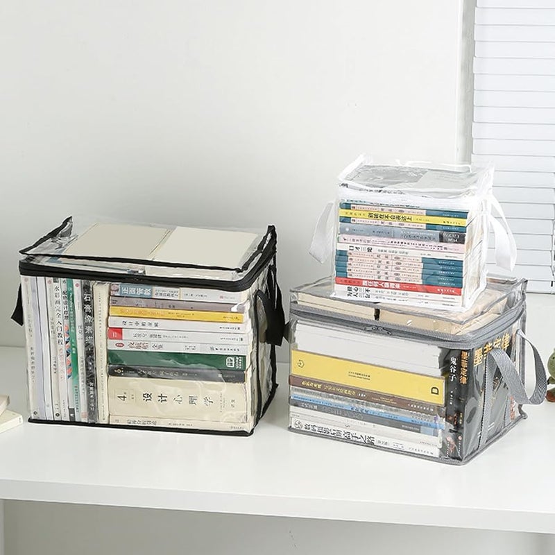 Large Clear Zippered Storage Bags Foldable Waterproof Clothes Toy Book Box For Home Dormitory - Image 3